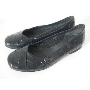NURTURE DARK ROYAL BLUE PATENT LEATHER SLIP ON LOAFER FLAT SIZE 6M